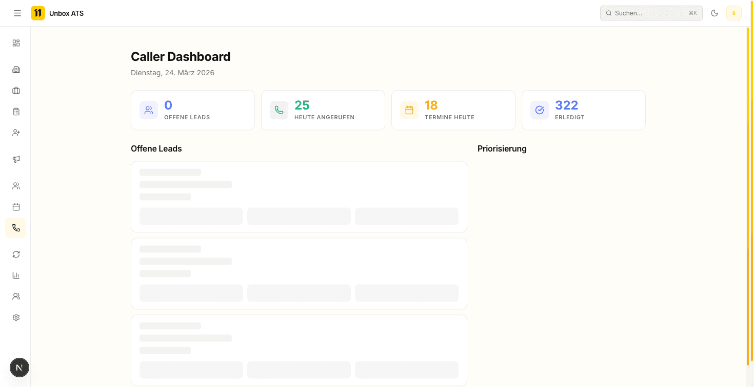 Recruiter-Cockpit für den Tag